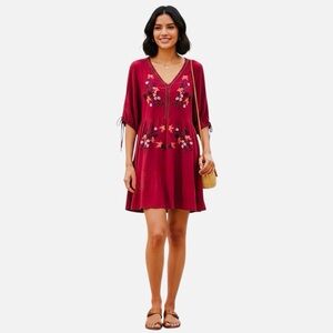 City Chic 100% Viscose Embroidered Dress Size 18